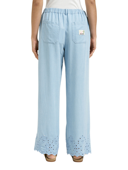 Smith & Soul Wide Leg Lyocell Trousers, Light Denim - view 2, Light Denim