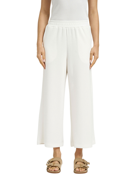 Smith & Soul Wide Leg Cropped Scuba Trousers, Off White, Off White