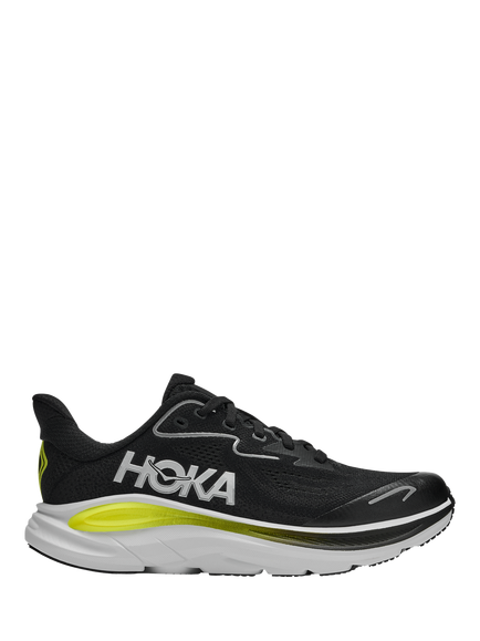 HOKA Kids' Clifton 10 Lace-Up Trainers, Black/Grey, Black/Grey