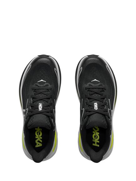HOKA Kids' Clifton 10 Lace-Up Trainers, Black/Grey - view 2, Black/Grey