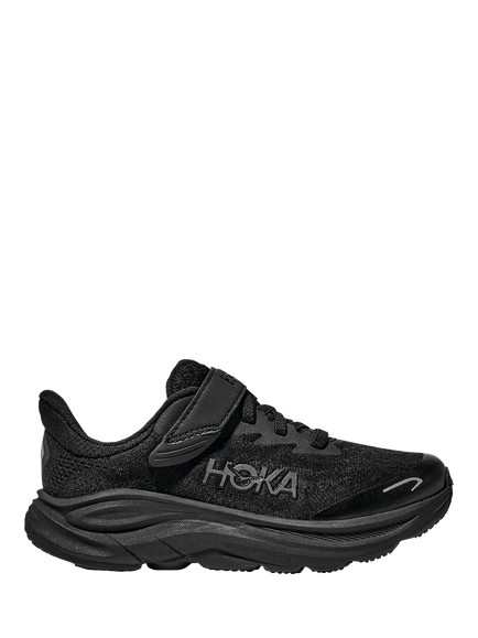 HOKA Kids' Clifton 10 Jacquard Trainers, Black, Black