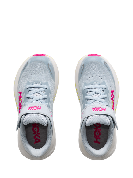 HOKA Kids' Clifton 10 Mesh Trainers, Neon Dragonfruit - view 2, Neon Dragonfruit