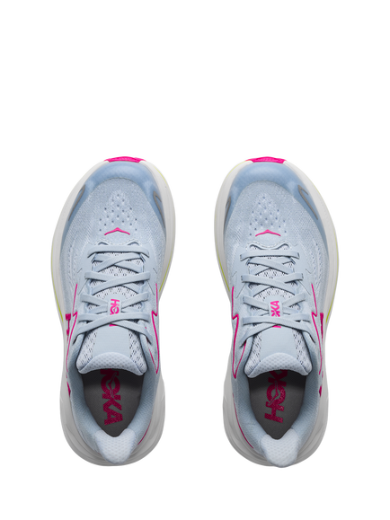 HOKA Kids' Clifton 10 Jacquard Trainers, Neon Dragonfruit - view 2, Neon Dragonfruit
