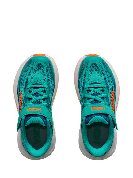 HOKA Kids' Clifton 10 Mesh Trainers, Blue/Aqua - view 2, Bliue/Aqua