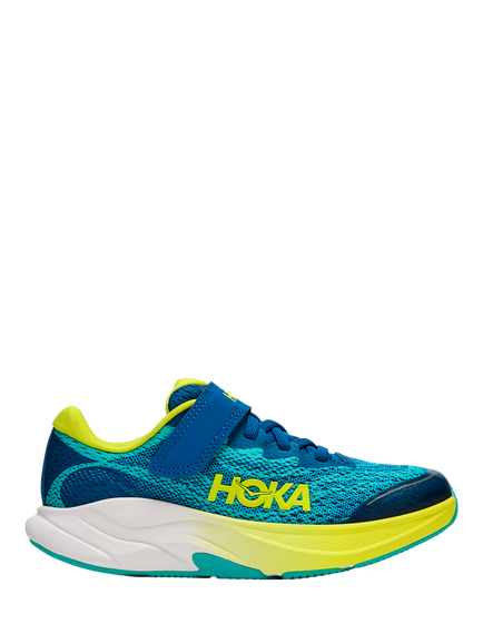 HOKA Kids' Rincon 4 Mesh Trainers, Blue/Aqua, Bliue/Aqua