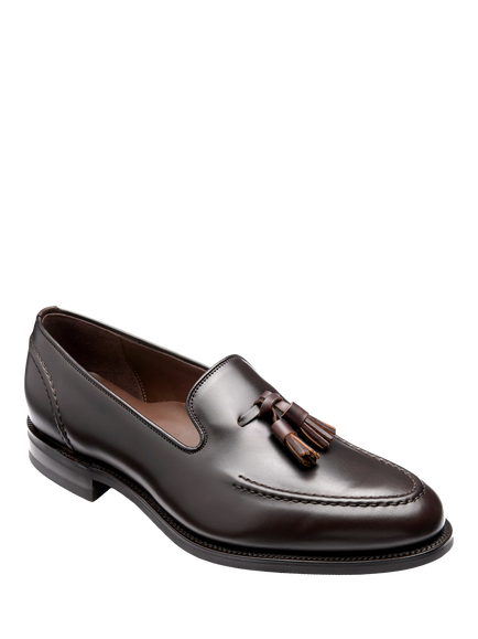 Loake Brunel Leather Loafers, Dark Brown - view 2, Dark Brown