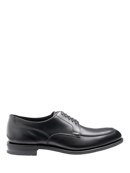 Loake Micklegate Leather Toe Cap Derby Shoes, Black, Black