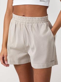 Gym King Signature Poplin Stripe Shorts, Dune/White, Dune/White