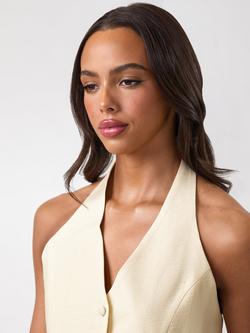 Gym King Signature Woven Halter Neck Vest, Buttermilk