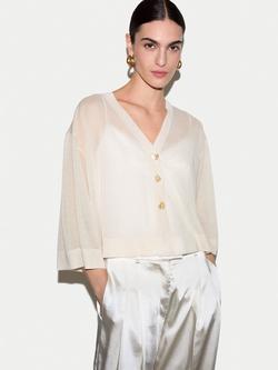 Jigsaw Sheer Cover Up Cardigan, Chalk