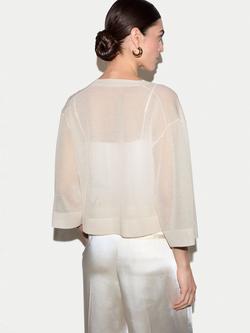 Jigsaw Sheer Cover Up Cardigan - view 2, Chalk