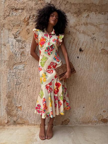 Never Fully Dressed Fruit Sticker Remi Dress, Multi, Multi