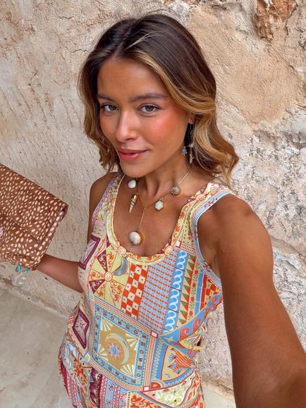 Never Fully Dressed Patchwork Tank Top, Multi, Multi