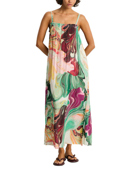 Sea Level Abyss Maxi Bandeau Dress, Moss, Moss