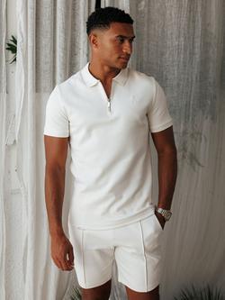Gym King Portals Texture Polo Shirt, Cream
