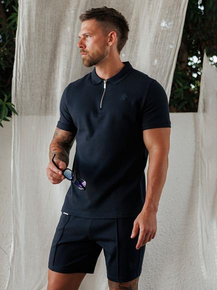 Gym King Portals Texture Polo Shirt, Navy