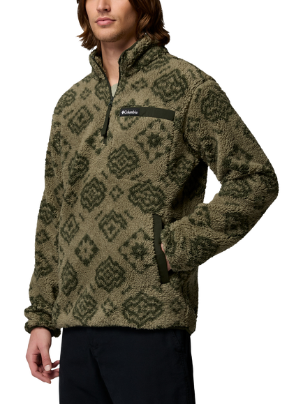 Columbia Rugged Ridge Zip Neck Fleece, Stone Green, Stone Green Checked