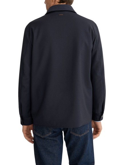 Eton Lana Tech Padded Overshirt - view 2, Navy Blue