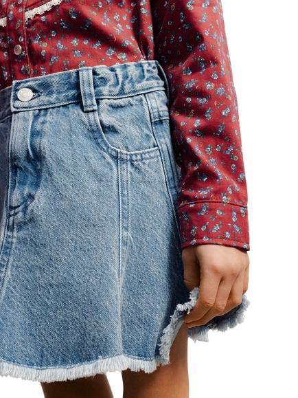 The New Society Kids' Ridge Denim Skirt, Blue - view 2, Blue
