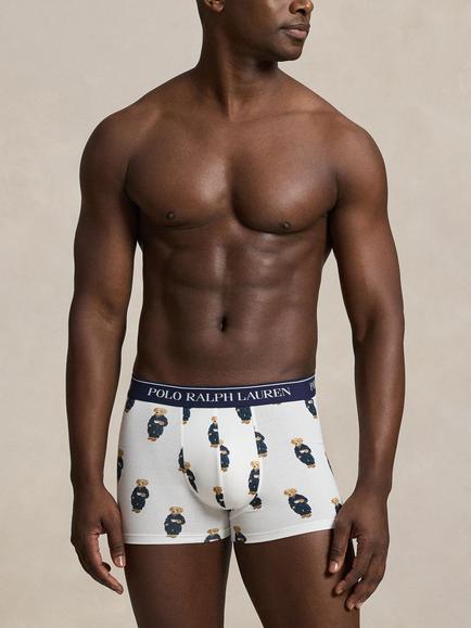 Ralph Lauren Stretch Cotton Bear & Plain Waistband Trunks, Pack of 3, Multi Multi - view 2, Multi Multi