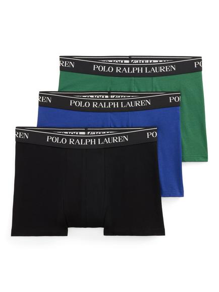 Ralph Lauren Stretch Cotton Plain Waistband Trunks, Pack of 3, Multi Multi, Multi Multi