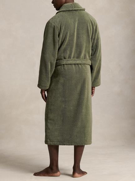 Polo Ralph Lauren Cotton Shawl Collar Robe, Green Olive - view 2, Green Olive