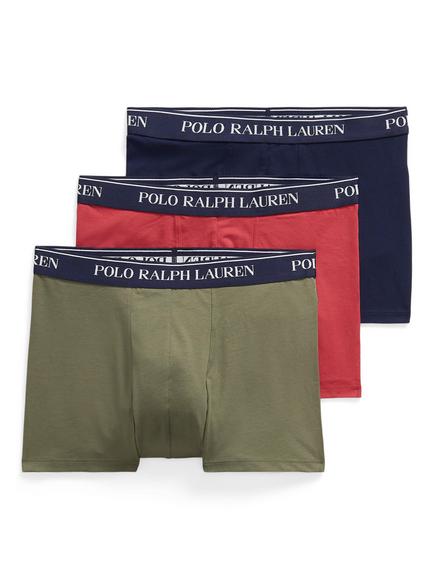 Ralph Lauren Stretch Cotton Plain Waistband Trunks, Pack of 3, Multi Multi, Multi Multi