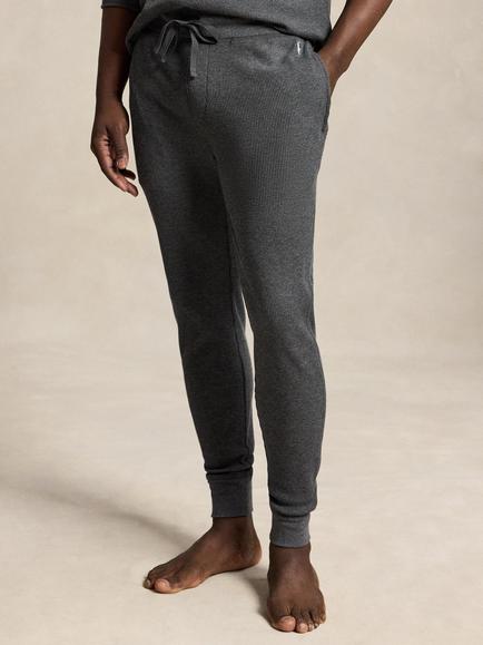Polo Ralph Lauren Waffle Knit Cotton Blend Joggers, Grey Mid, Grey Mid