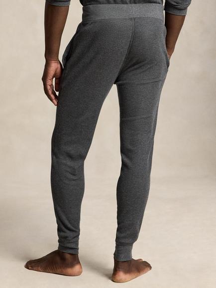Polo Ralph Lauren Waffle Knit Cotton Blend Joggers, Grey Mid - view 2, Grey Mid
