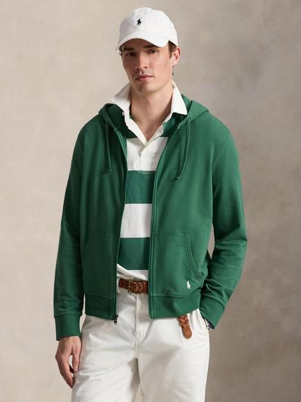 Ralph Lauren Stretch Cotton Lounge Zip Hoodie, Varano Green, Varano Green
