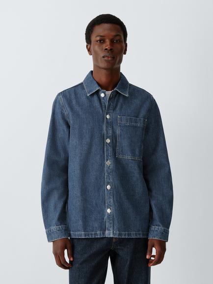 Kin Pure Cotton Denim Shirt, Navy, Navy