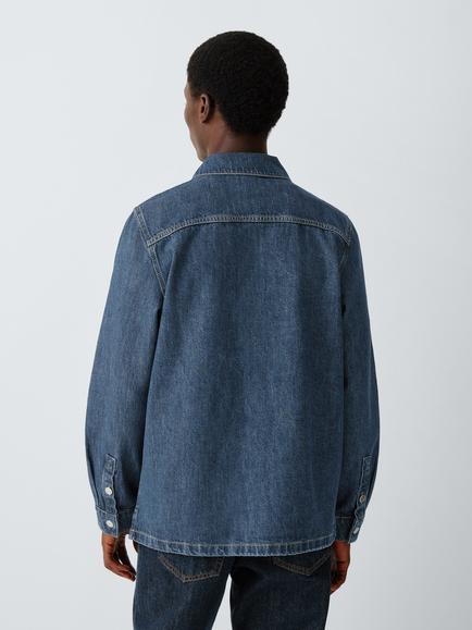 Kin Pure Cotton Denim Shirt, Navy - view 2, Navy