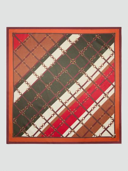 Mango Abstract Print Square Scarf, Orange, Orange