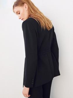 Mango Single Breasted Tie Waist Blazer, Black - view 2, Black