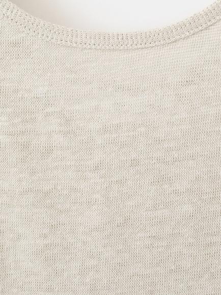 Mango Linen Scoop Neck Vest, Stone - view 2, Stone