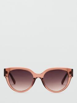 Mango Women's Cat's Eye Sunglasses, Peach, Peach