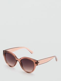 Mango Women's Cat's Eye Sunglasses, Peach - view 2, Peach