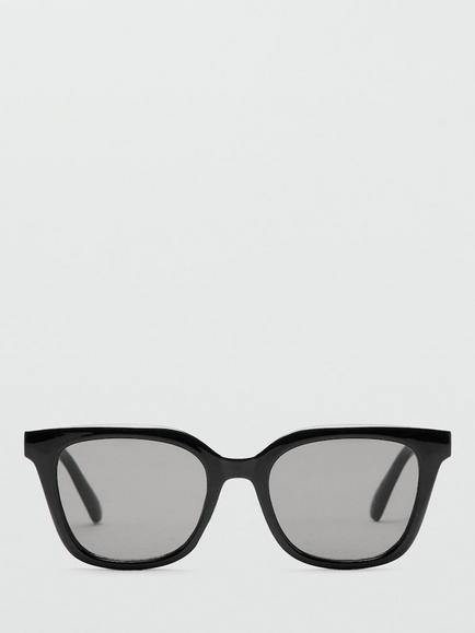 Mango Square Sunglasses, Black, Black