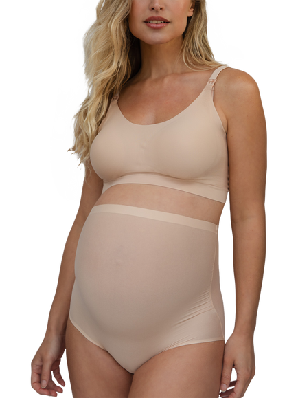 Bye Bra Maternity High Waist Boxers, Beige, Beige