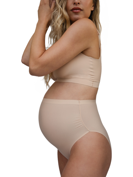 Bye Bra Maternity High Waist Knickers, Beige, Beige