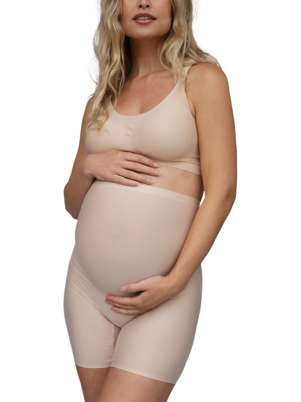 Bye Bra Maternity High Waist Shorts, Beige - view 2, Beige