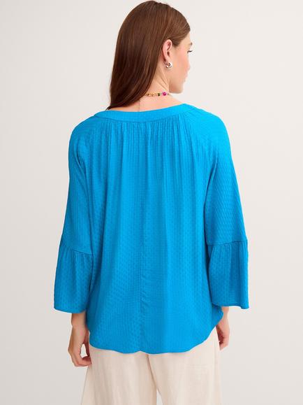 Monsoon Kallie Dobby Blouse, Teal - view 2, Teal