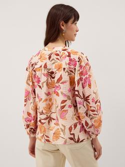 Monsoon Leila Floral Long Sleeve Shirt, Ivory - view 2, Ivory