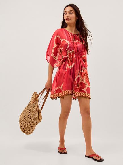 Monsoon Yasmin Mini Kaftan, Red, Red