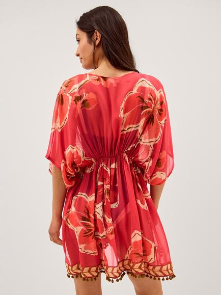 Monsoon Yasmin Mini Kaftan, Red - view 2, Red