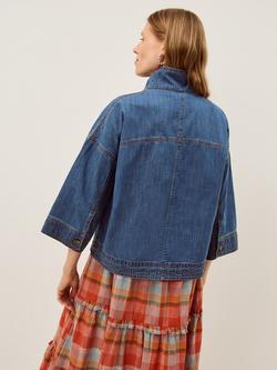 Monsoon Gwen Denim Jacket, Denim Blue - view 2, Denim Blue