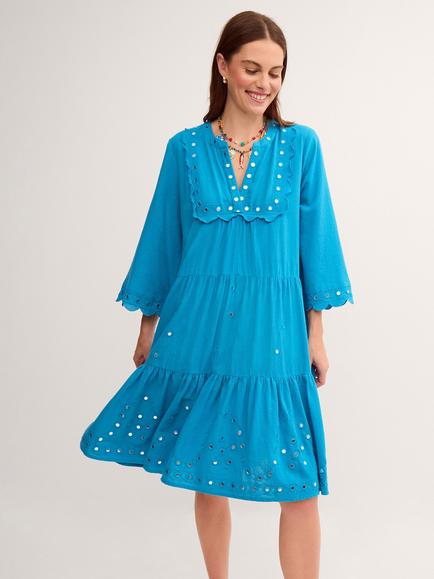 Monsoon Maddie Mirror Midi Kaftan, Teal