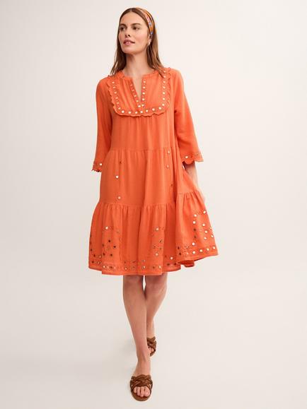 Monsoon Maddie Mirror Midi Kaftan, Orange