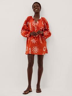 Monsoon Mafalda Cotton Kaftan, Orange, Orange