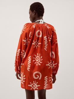 Monsoon Mafalda Cotton Kaftan, Orange - view 2, Orange